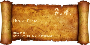 Hocz Alex névjegykártya